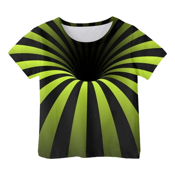 LRen Boys T Shirts Kids Graphic Prints Shirt Casual Short Sleeve Crew Neck School Uniform Tee Tops Green,8-9 Years