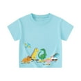 thumbnail image 1 of LRen Boys T Shirts,Toddler Kids Crew Neck Short Sleeve Dinosaur Print T Shirt, Cute Casual Back To School Clothes for Summer Daily Wear,Light Blue, 1 of 4