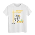 thumbnail image 1 of LRen Boys White T Shirt Boys Truck Print Crew Neck Holiday Short Sleeve Tops Kids Summer Tops Casual Daily Toddler Tees Clothes Summer Tops, 1 of 4