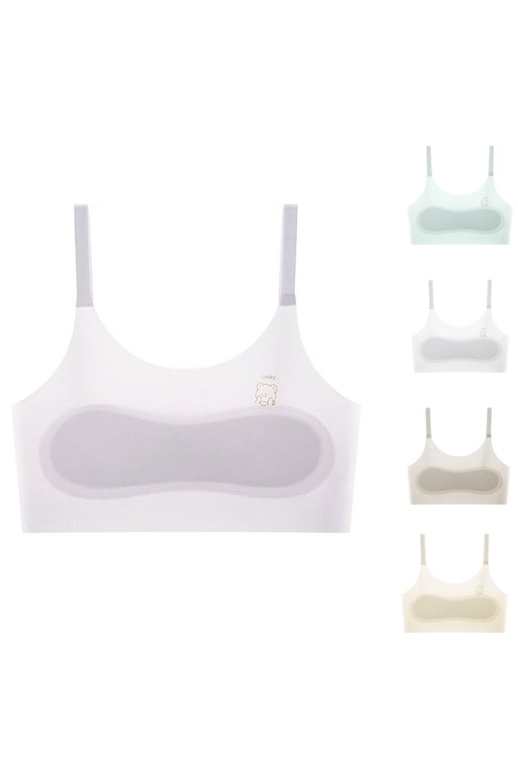 Bras for Girls Soft Comfortable Training Bra Girl Wireless Breathable Bralette Solid Color with Removable Padding with Moulded Design for Yoga Athletic Casual Tops
