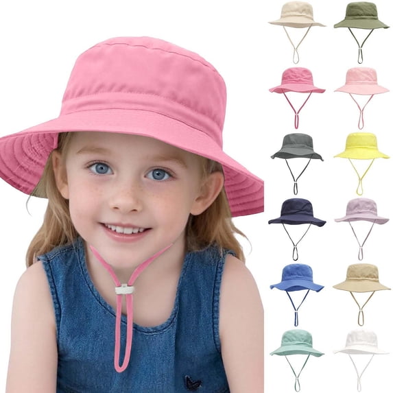 LRen Breathable Fisherman Sun Hat for Babies And Toddlers Up To 6 Years Lightweight Summer Beach Cap for Outdoor Play Khaki