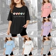 thumbnail image 1 of LRen Cute Girls Shirts 10-12 Girls Graphic Print Crew Neck Short Sleeve Cotton Blouse Kids Girls Casual Comfortable Loose Fit Summer Pullover Tops, 1 of 7