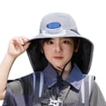 thumbnail image 1 of LRen Cute Solar Powered Fan Hat for Kids Girls Boys Cap with USB Rechargeable Fan Breathable Mesh Outdoor Sun Hat, 1 of 5