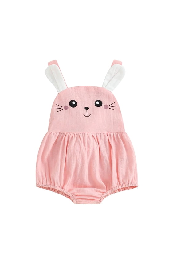 Easter Baby Girl Outfit Bow Eggs Embroidery Smocked Bubble Romper Easter Cute Summer Clothes Easter Gifts,Pink,3-6 Months