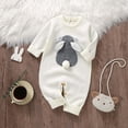 thumbnail image 1 of LRen Easter Baby Girl Outfit Bow Eggs Embroidery Smocked Bubble Romper Easter Cute Summer Clothes Easter Gifts,White,9-12 Months, 1 of 6