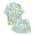 thumbnail image 1 of LRen Easter Day Outfits Girls Cartoon Rabbit Short Sleeve Family Easter Outfits Matching Sets Fashion Silk Button Up Collared Easter Children Easter Gifts for Boys, 1 of 4