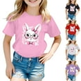 thumbnail image 1 of LRen Easter T Shirts for Toddler Girls Cartoon Rabbit Short Sleeve Tee for Toddler Soft Easter's Day Blouse Tops Children's Shirts, 1 of 4