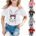 thumbnail image 1 of LRen Easter T Shirts for Toddler Girls Rabbit Print Short Sleeve T Shirt Easter's Day Happy Easter Blouse Tops Children's Shirts, 1 of 4