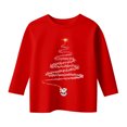 thumbnail image 1 of LRen Girl Christmas 3/4 Sleeve Shirt Funny Xmas Letter Printed Tree Graphic Tee Winter Holiday Top,5-6 Years,Z1-Red, 1 of 6