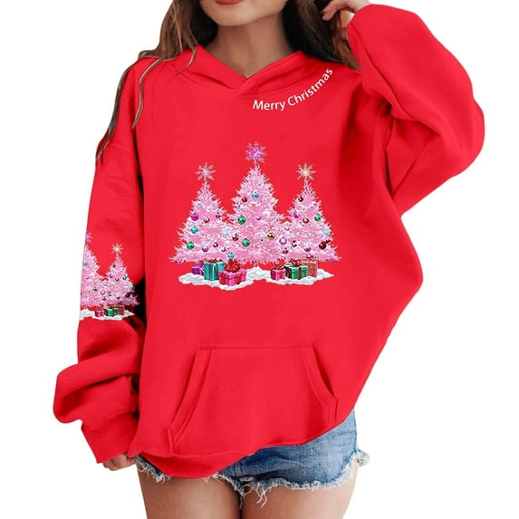 LRen Girl Hoodies Size 14-16 Girls Long Sleeve Letter Print California Hooded Sweatshirt Oversized Graphic Hoodies Cute Pullovers Tops,3-4 Years,Z3-Red