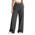 thumbnail image 1 of LRen Girl Sweatpants Size 14-16 Girls Elastic Straight Waist Solid Athletic Oversized Sweatpants Trendy Fall Winter Fashion Track Sweat Pants School Uniforms Pants for Girls, 1 of 7