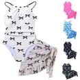 thumbnail image 1 of LRen Girls Bathing Suits One Piece Ruffle Beachwear for Kids Cute Funny Summer Swimsuits Girls Beach Swimwear Bikini Set for Kids, 1 of 8