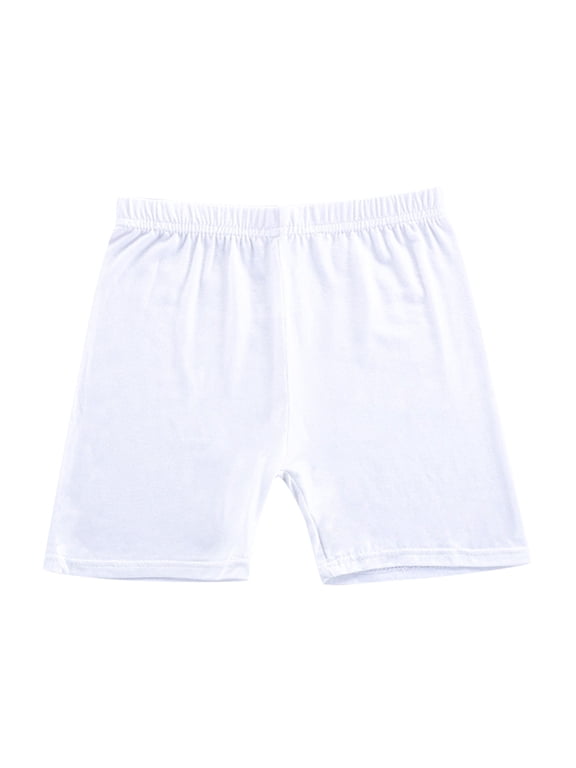 Girls Bike Shorts Underwear Anti Chafe Layer, Comfy Stretch Safety Shorts for Under Dresses, School Play Daily Wear Ages 3-12