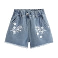 thumbnail image 1 of LRen Girls Denim Shorts with Pockets & Elastic Waist Cute Summer Girls Jean Shorts for Casual & School, 1 of 9