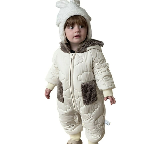 LRen Girls Down Coat Winter Warm Hooded Jacket Outerwear For Baby Toddler 0-24 Months,12-18 Months,Z2-Beige