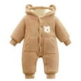 thumbnail image 1 of LRen Girls Down Coat Winter Warm Hooded Jacket Outerwear For Baby Toddler 0-24 Months,6-12 Months,Z14-Coffee, 1 of 5