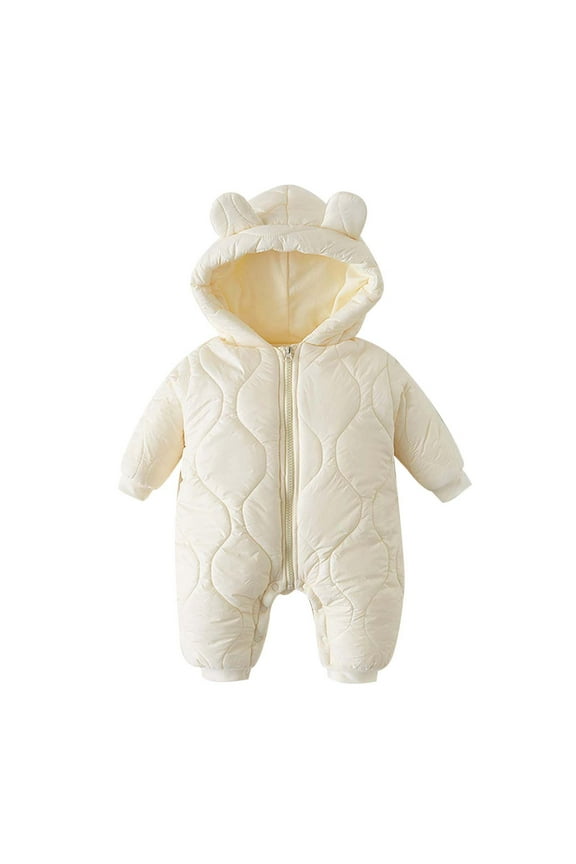 Girls Down Coat Winter Warm Hooded Jacket Outerwear For Baby Toddler 0-24 Months,White,6-12 Months