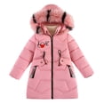 thumbnail image 1 of LRen Girls Down Jacket Winter Warm Hooded Coat With Sequined Gloves Stylish Outerwear For Toddler And Kids(Z10-Red,11-12 Years), 1 of 5