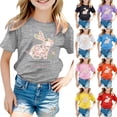 thumbnail image 1 of LRen Girls Easter Day Shirt Size 10-12 Cute Bunny Eggs Print Short Sleeve T Shirt Preppy Top Summer Vacation Tops Easter Gifts for Girls, 1 of 4