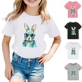 thumbnail image 1 of LRen Girls Easter Shirt Size 6 Cartoon Bunny Short Sleeve T Shirt Happy Easter Easter's Day Preppy Tops T Shirts for Boys and Girls, 1 of 4