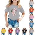thumbnail image 1 of LRen Girls Easter Shirt Size 6 Rabbit Tops Egg Short Sleeve T Shirt Comfortable Easter Day Tee Shirt Girls' Tops, Tees & Blouses, 1 of 5
