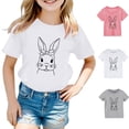 thumbnail image 1 of LRen Girls Easter Shirts Size 7/8 Rabbit Tops Egg Hunt Short Sleeve T Shirt Loose Soft Happy Easter Preppy Tops Children's Shirts, 1 of 4