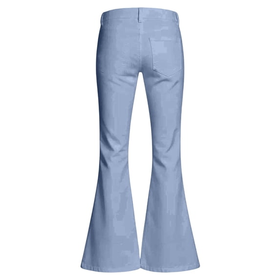 LRen Girls Flare Pants School Uniform Wide Leg Pants Dress Bottoms Button Pockets Casual Trousers for Big Kids Age 13-14 Years