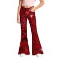 thumbnail image 1 of LRen Girls Jeans Baggy Pants Flare Pants Dress Pants Kids School Uniform High Waist Cute Y2k Stretch with Pocket Summer Lightweight Pant for Tween Girls Age 11-12 Years, 1 of 5