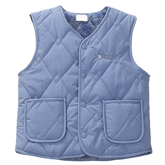 LRen Girls Lightweight Down Vest Slim Fit Sleeveless Quilted Insulated Outerwear For Cold Weather Warm Jacket,Light Blue,5-6 Years