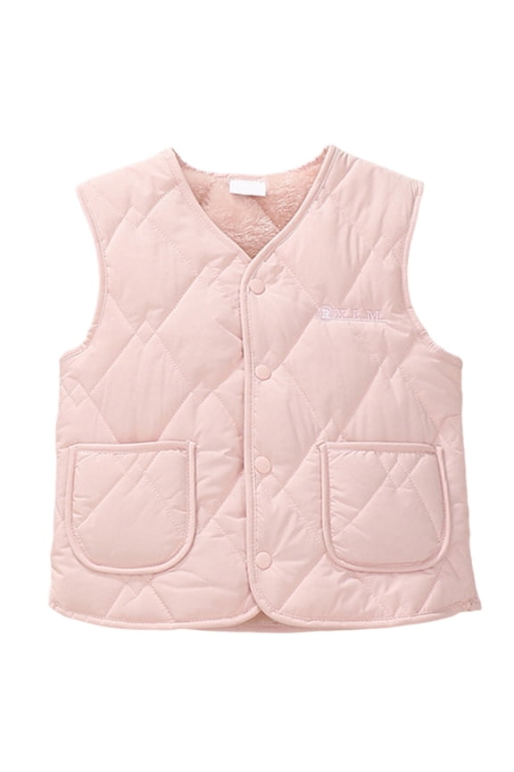 Girls Lightweight Down Vest Slim Fit Sleeveless Quilted Insulated Outerwear For Cold Weather Warm Jacket,Pink,12-18 Months