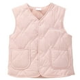 thumbnail image 1 of LRen Girls Lightweight Down Vest Slim Fit Sleeveless Quilted Insulated Outerwear For Cold Weather Warm Jacket,Pink,3-4 Years, 1 of 8