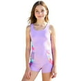 thumbnail image 1 of LRen Girls One Piece Swimsuit Tankini Set Quick Dry Cute Printed Bathing Suit Tween Girls' Swimwear with Print Shorts 7-12Y, 1 of 7