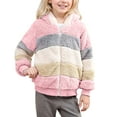 thumbnail image 1 of LRen Girls' Outerwear Jackets Kids Soft Fleece Zip up Hoodie with Pockets,A-Light Pink,5-6 Years, 1 of 6