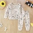 thumbnail image 1 of LRen Girls Outfits Size 8 Cute Cartoon Printed Long Sleeve Crew Neck Top and Pants Casual 2pcs Pj Set Toddler Valentines Outfit Girl, 1 of 3