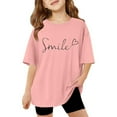 thumbnail image 1 of LRen Girls Short Sleeve Shirts Size 12-14 Girls Cute Print Crewneck Funny Short Sleeve Basic Tees Kid Girl Comfortable & Soft Tee Clothes Party Gift Summer Tee Tops, 1 of 6