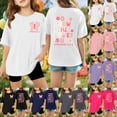 thumbnail image 1 of LRen Girls Short Sleeve T-Shirts Kids Letter Print Shirts Cute Summer Basic Tees Tops Soft Fashion Crewneck Tees, 1 of 5