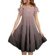 brown leather button up dress Rena Brown Faux Leather Dress | Women's Clothing main image 0