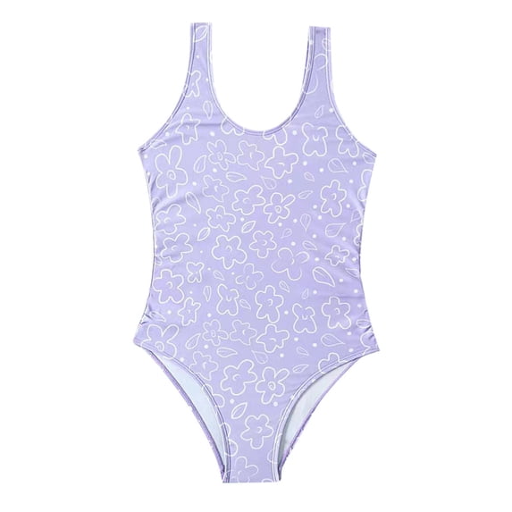 LRen Girls Swimsuit One Piece Girls Swimsuits Size 10-12 Girl Rash Guard Swimsuit Quick Dry Summer Beach Outfit Floral Bathing Suits