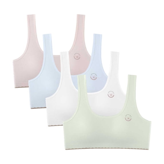 LRen Girls Training Bras 10-12 Years Old with Pads Lightweight Soft Comfy Sports Bra Girl Seamless Bralette Solid Color Light Padded Yoga Crop Top