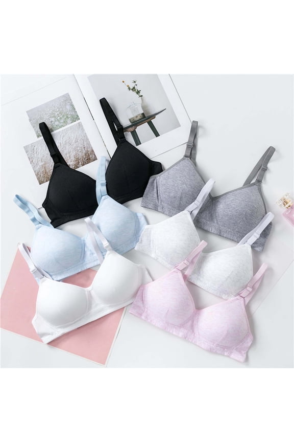 Girls Training Bras 8-10 Years with Pads Stretchable Training Bras Girls Seamless Bralette Solid Color with Removable Padding Bras for Sports Yoga Cheer Athletic Bras
