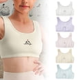 thumbnail image 1 of LRen Girls Training Bras 8-10 Years Set Lightweight Soft Comfy Sports Bra Girl Seamless Sports Bralettes Solid Color with Removable Padding Cami Training Light Sports Kids Bras for Girls, 1 of 6