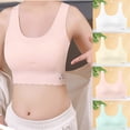 thumbnail image 1 of LRen Girls Training Bras 8-10 Years White Stretchy Training Bra Girls Wireless Breathable Cami Bralettes Solid Color Lightly Padding Wireless Stretchy Camisole Bras for, 1 of 4