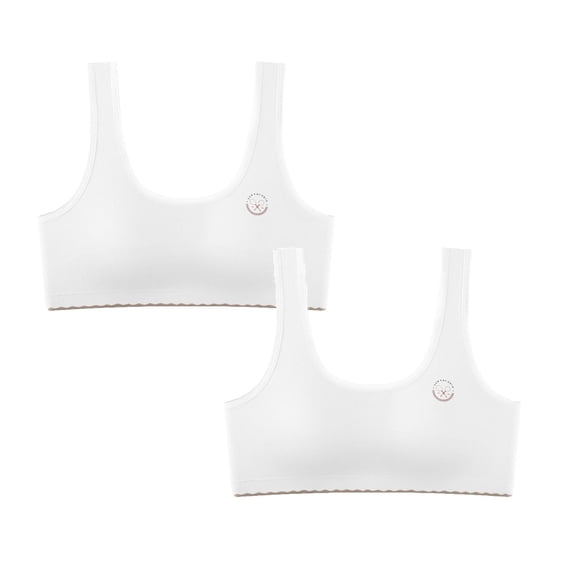 LRen Girls Training Bras with Pads Girl 2PCS Seamless Bralette Light Padded Lightweight Comfy Sports Bra Yoga Crop Top