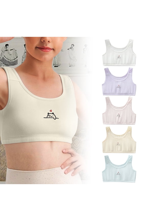 Girls Training Sports Bras Size 14-16 Soft Comfortable Sports Bras Girls Seamless Cami Bralettes Solid Color with Removable Padding Sports Underwear