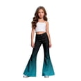 thumbnail image 1 of LRen Girls Uniform Pants High Stretchy Flare Soft Stretchy Bell Bottom with Pockets Flare Leg Casual Trousers Back To School Pants Age 5-6 Years, 1 of 7