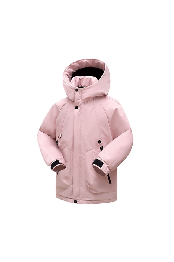 Girls Winter Down Jacket Warm Thickened Thermal Coat Windproof Cold Weather Outerwear For Toddler Kids Youth,Red,5-6 Years