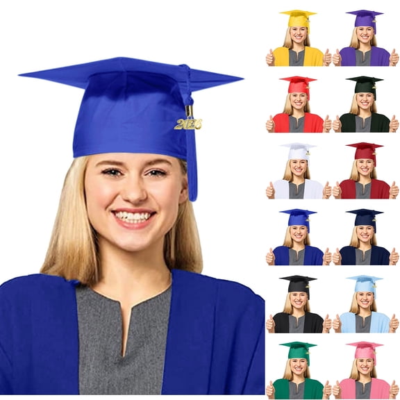LRen Graduation Cap 2026 with Tassel Unisex Matte High School Cap Adjustable Size