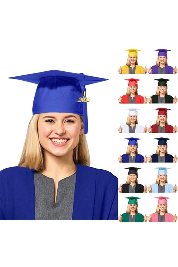 Graduation Cap 2026 with Tassel Unisex Matte High School Cap Adjustable Size