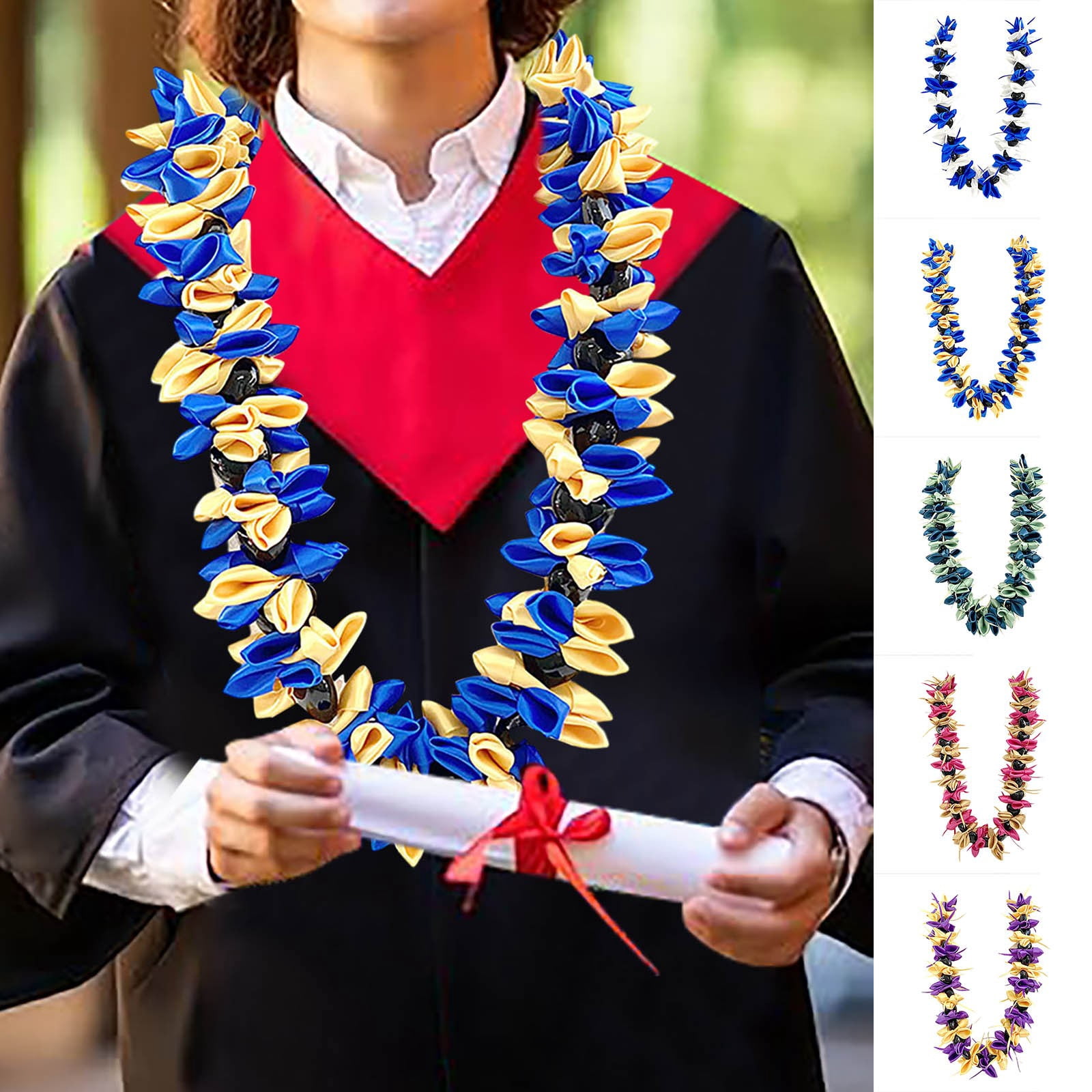 Grad Rope Text LRen Graduation Leis Grad Necklace Class of 2026 Bow Ties Honor Cord ...