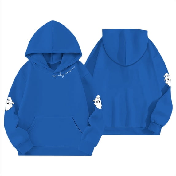 LRen Halloween Hoodie for Kids Girls Cute Printed Cozy Hooded Sweatshirts Oversized Long Sleeve Pullover Sweatshirt Lightweight Fall Winter Clothes